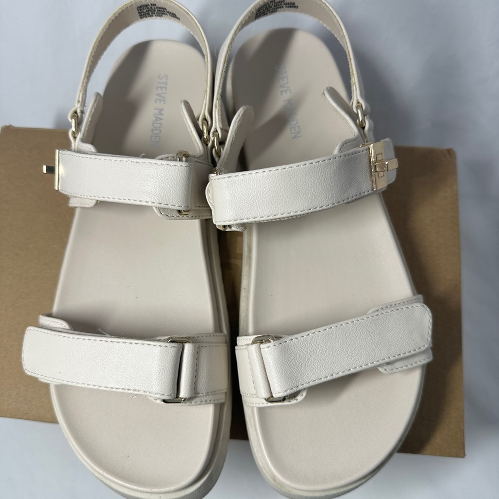 Steve Madden Cream Kids Sandals
